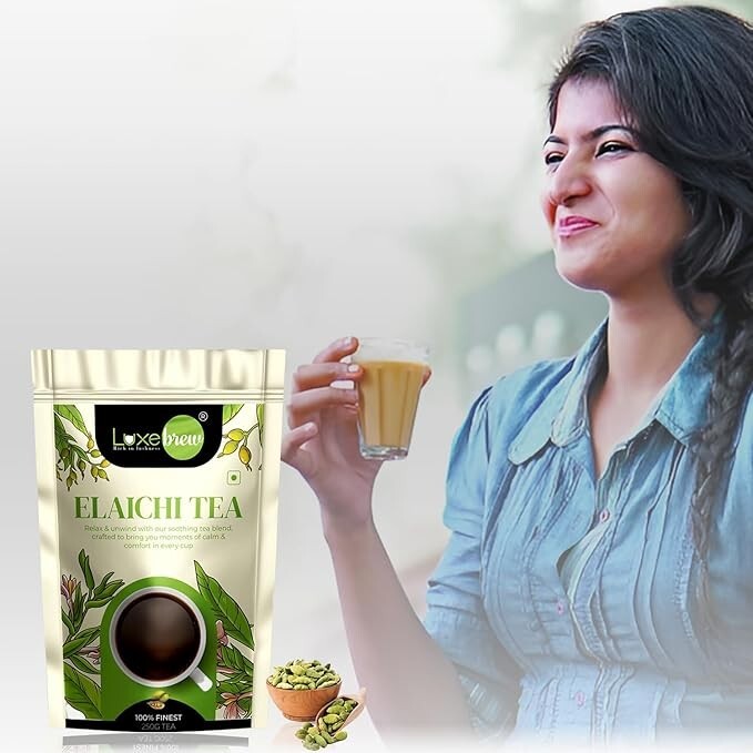 Luxebrew Elaichi Tea Blend Powder Refreshing Traditional Cardamom Flavoured 250g