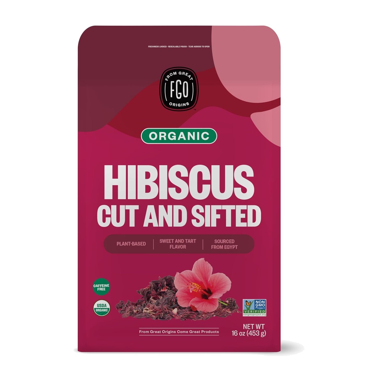 Organic Hibiscus Flowers, 16oz Bag – Egyptian Cut