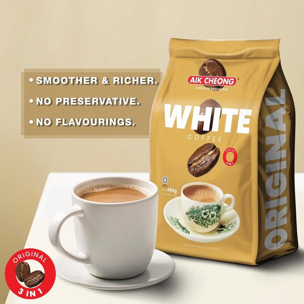 AIK CHEONG White Coffee – Original (456g/38g x 12 Sticks)