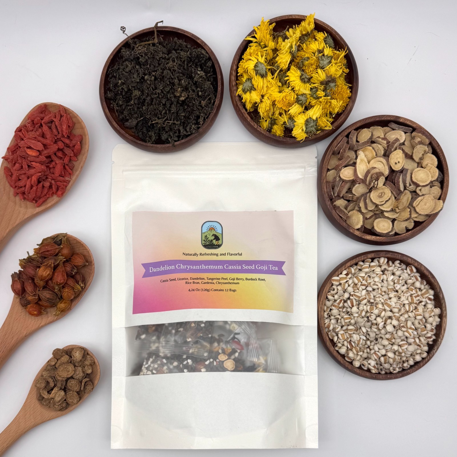 Spring Sale Dandelion & Wolfberry Blend 120G (12 Bags) VitalsHerb