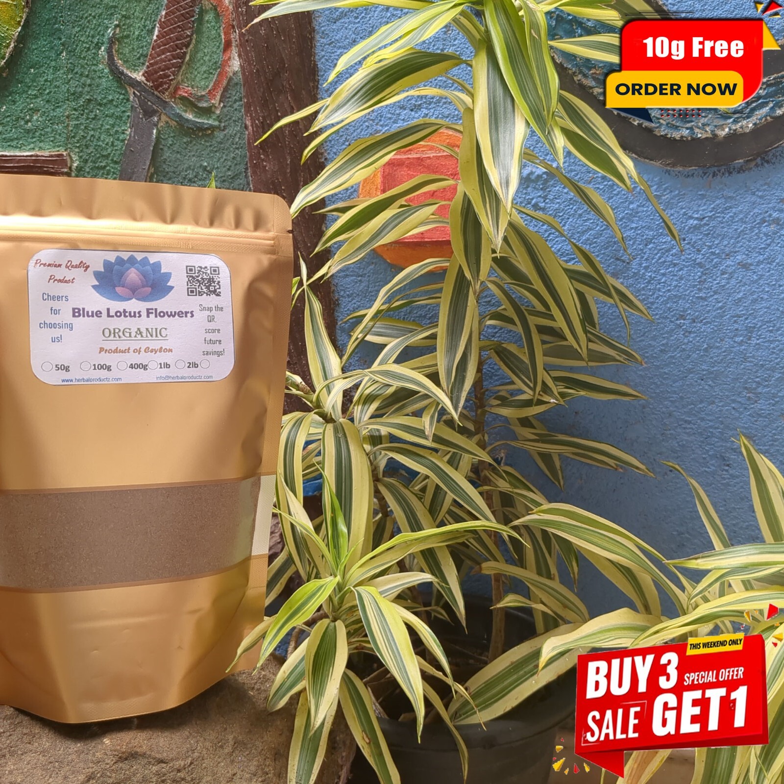 Dried Blue lotus Powder Nymphaea Caerulea Flower Organic Pure Quality Herbal Tea