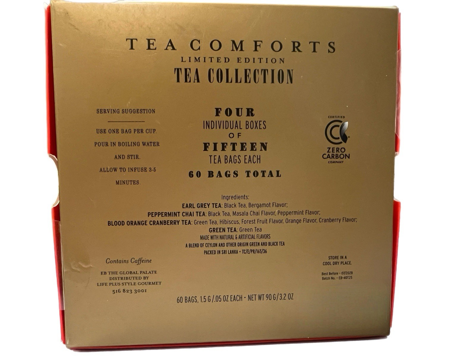 Holiday Tea Gift Bundle 3 Boxes Earl Grey, Blood Orange Cranberry Green Tea Chai