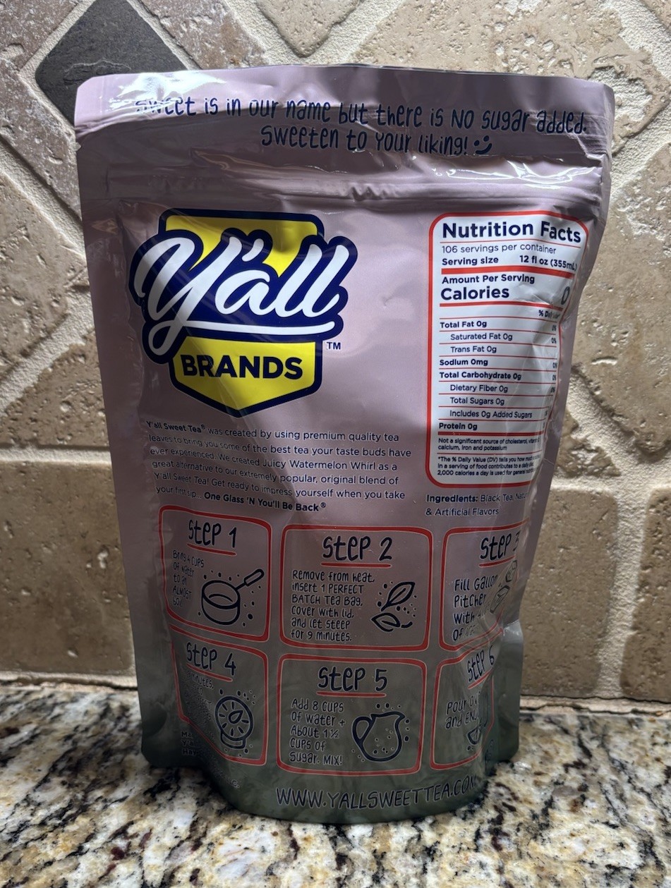 Ya’ll Sweet Tea Limited Edition- Juicy Watermelon Whirl Flavored Iced Tea Bags