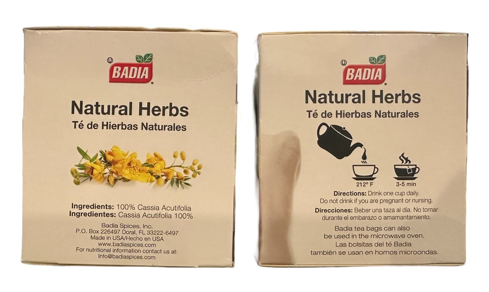 50 Bags Badia Natural/Herbs/Tea/Te/para/adelgazar/estreñimiento/Laxante