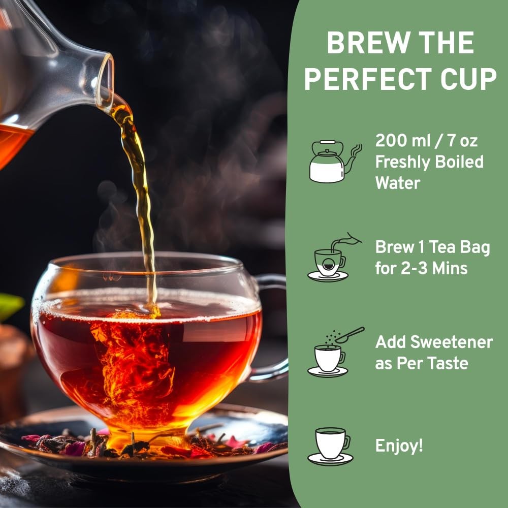 100 Count Masala Chai Tea Bags, Strong, Aromatic, Spiced, Cinnamon, Cardamom