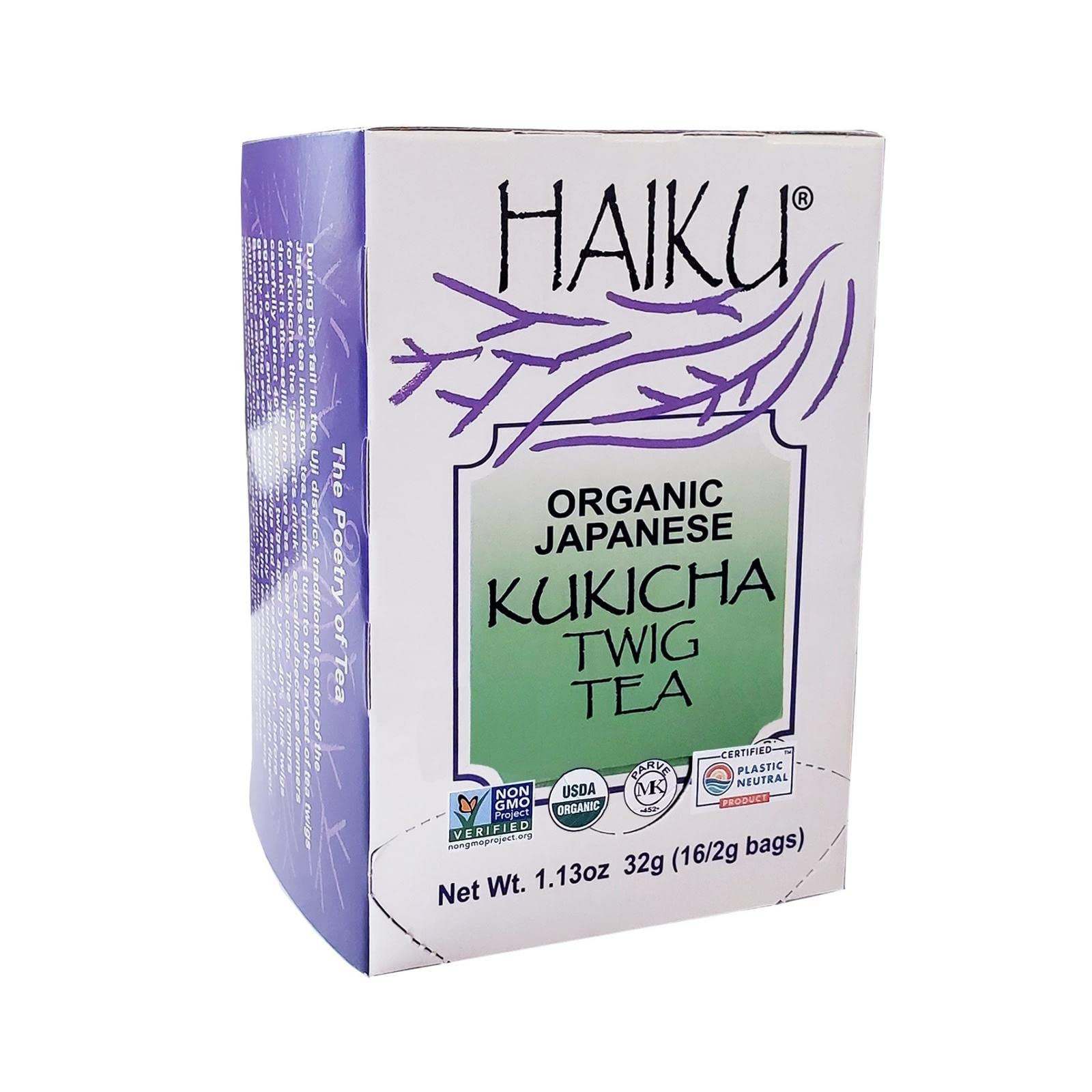 Organic Japanese Kukicha Twig Tea 16 Count Low Caffeine Hot Cold Beverage