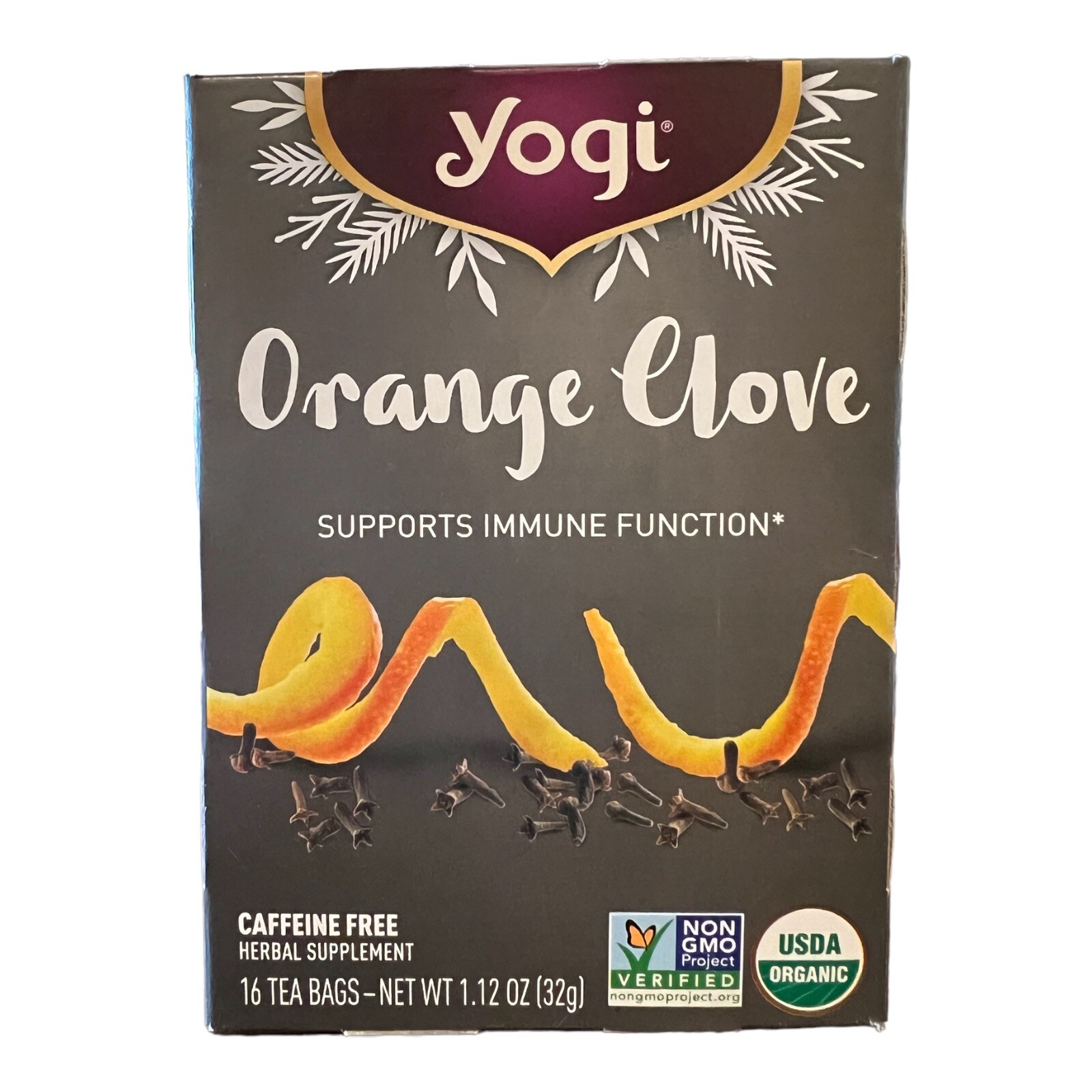 New Lot of 2 Yogi Orange Clove Tea Caffeine Free BB 07/2024