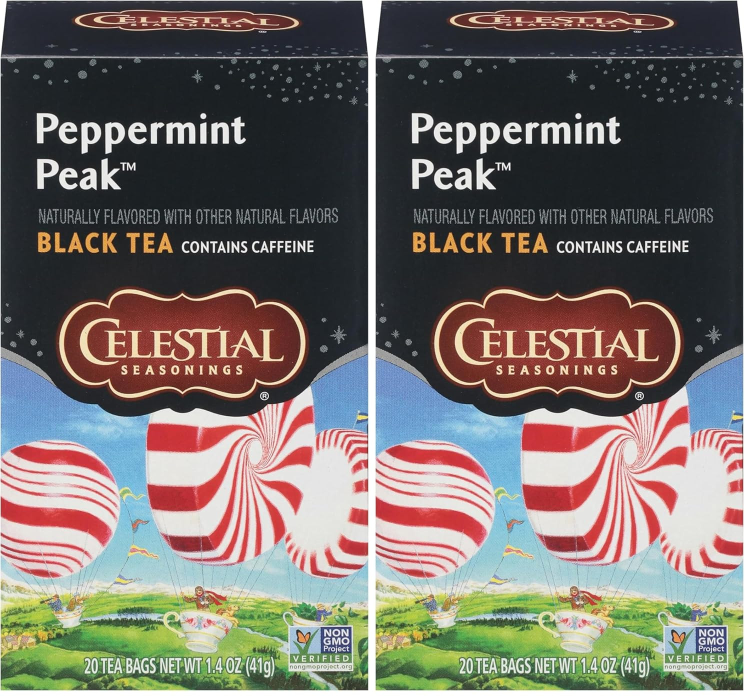 Morning Thunder Black Tea, Caffeinated, 20 Tea Bags Box (Pack of 6)