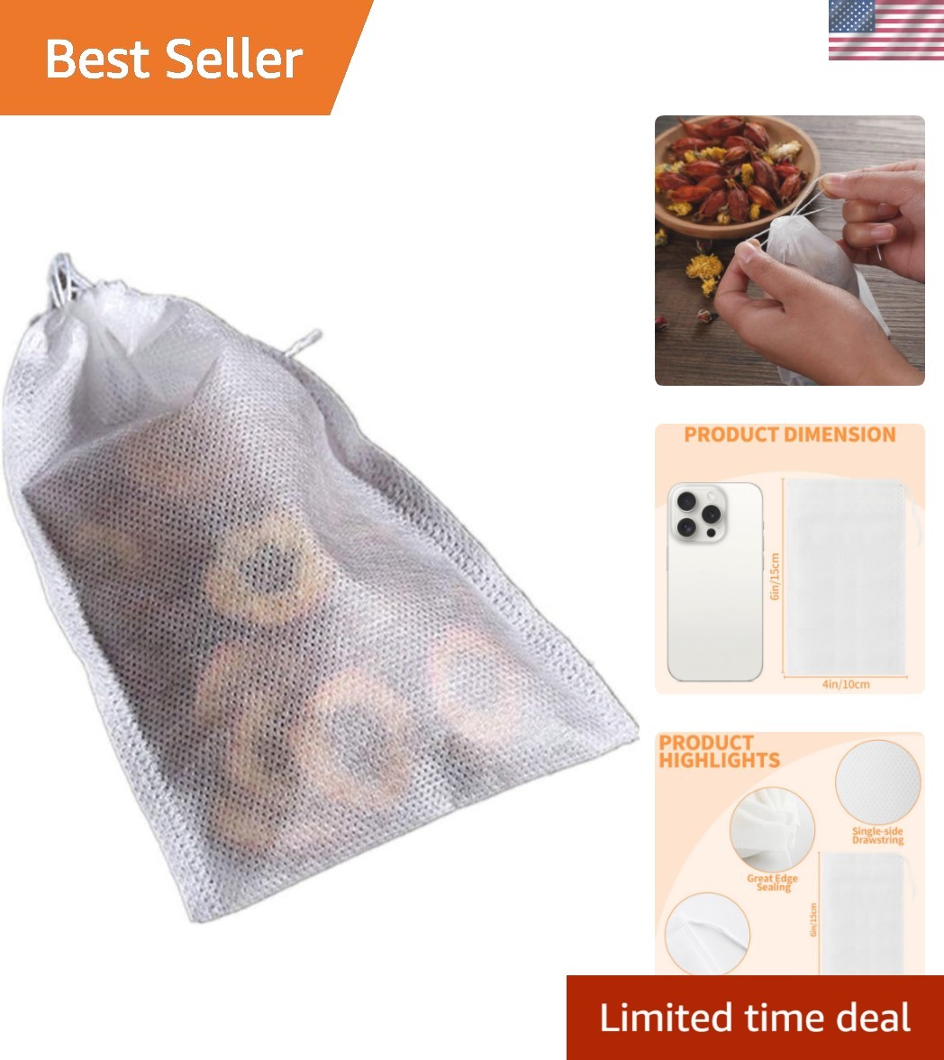 100 Pack Disposable Tea Filter Bags Tea infusers 4″ x 6″ Empty Muslin Drawstr…