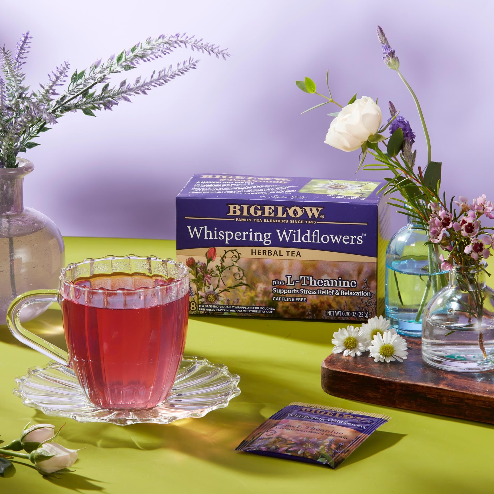 Bigelow Whispering Wildflowers Herbal Tea 18 Count Caffeine Free Individually…