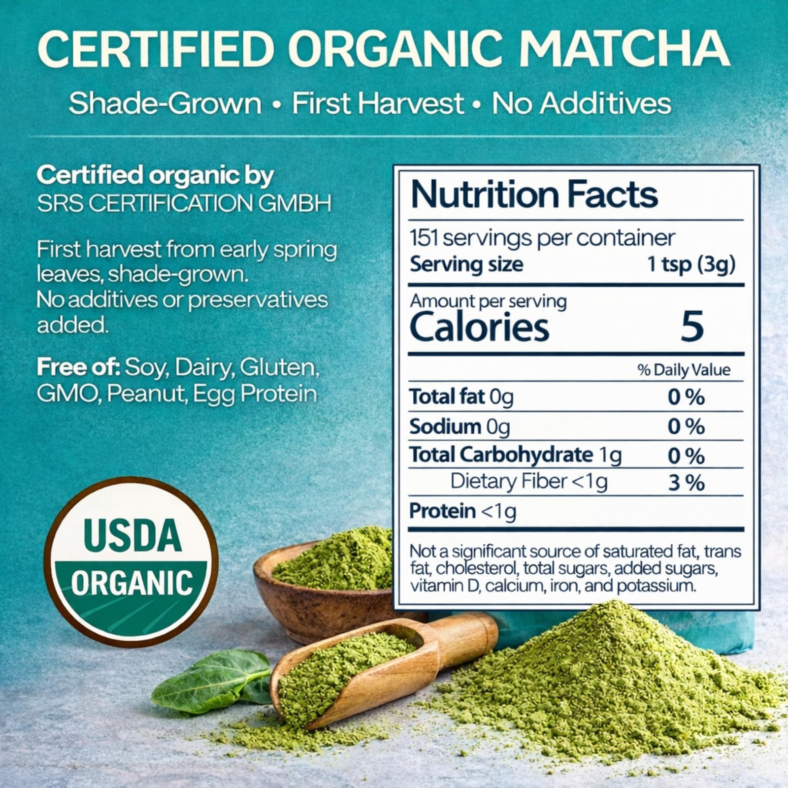 Matcha Powder – Organic Green Tea Powder, Culinary Premium Grade Matcha for L…