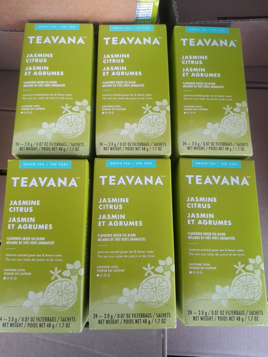6x Teavana Jasmine Citrus Green Tea 24ct. Filterbags Best Before:11/26/25
