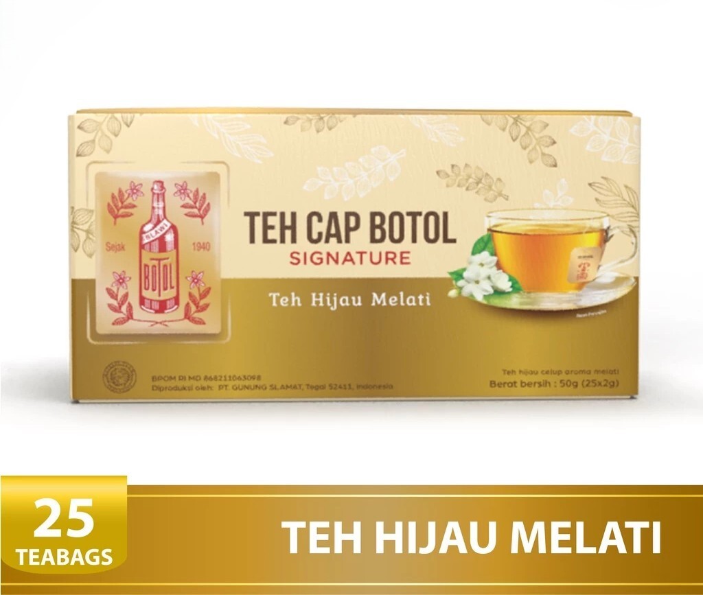 Teh Cap Botol, Signature, Teh Hijau Melati, 25 Teabags (Pack of 1)