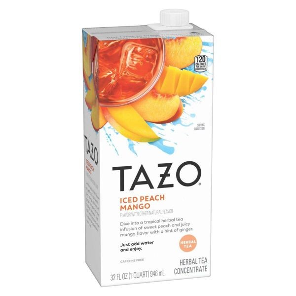 Tazo Iced Peach Mango Herbal Tea Concentrate – 32 fl oz