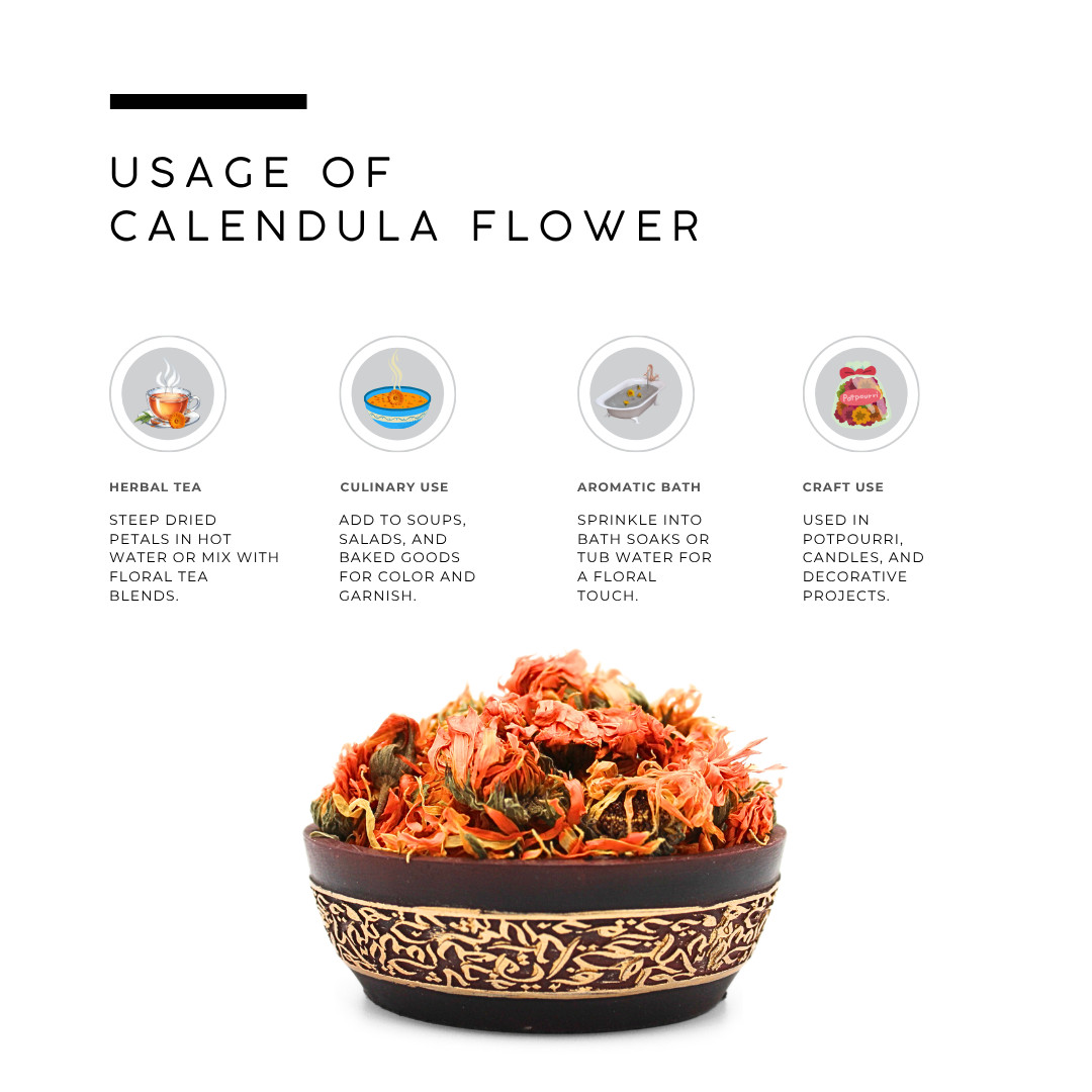 AWAFI MILL Calendula Flower (Dried Marigold Petals) – 250 g | 9 Oz