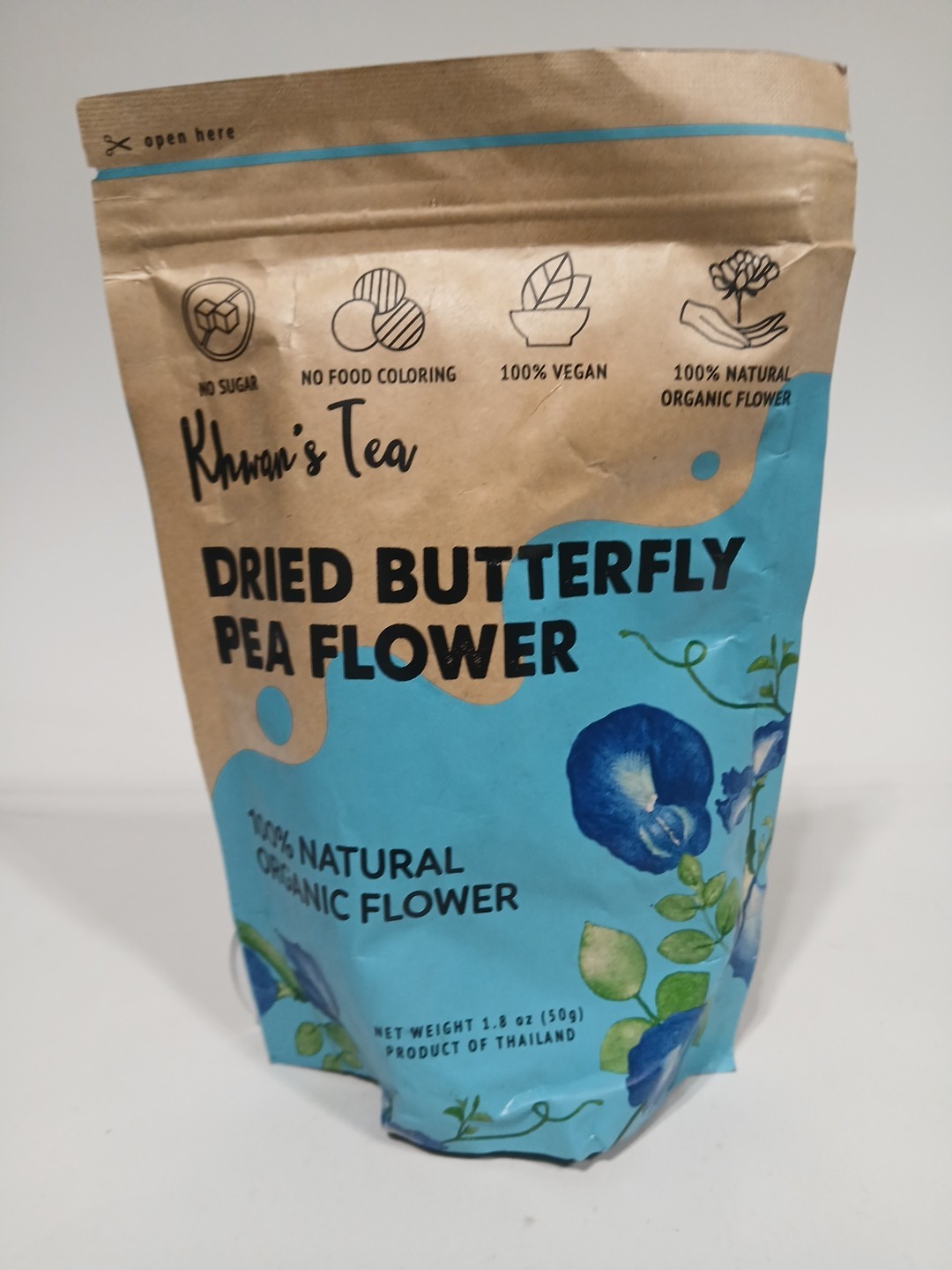 KHWAN’S TEA Dried Butterfly Pea Flower New Great Hot or Iced