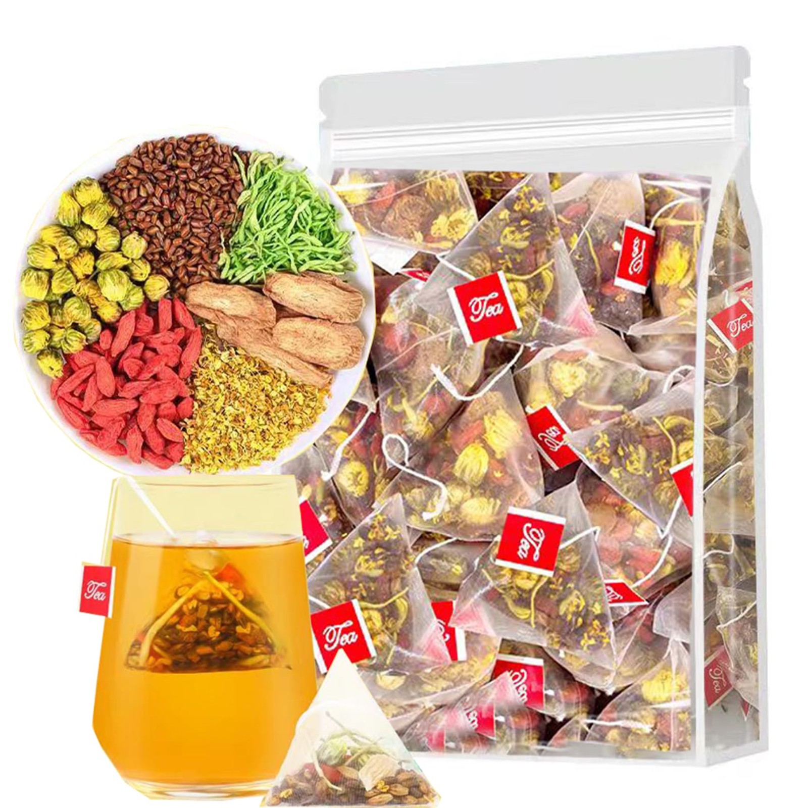 Chrysanthemum Cassia Seed Tea Bags 8.81oz (5g×50packets) Goji Berries…