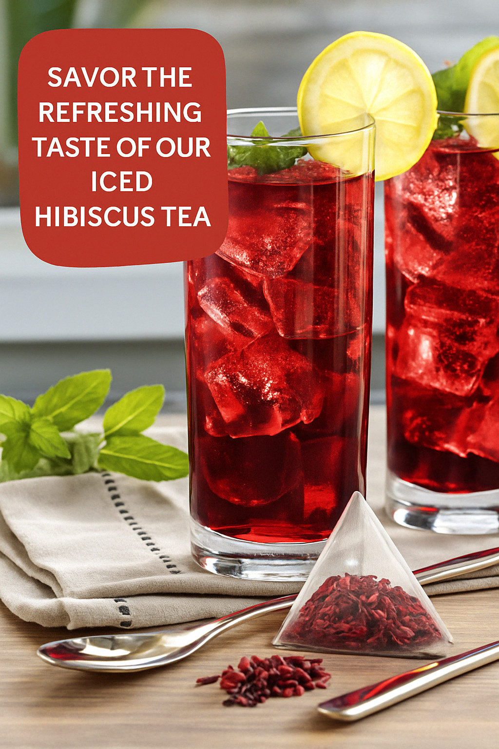 Organic Hibiscus Tea Bags – 100 Count (Plant-Based Pyramid Tea Bags)