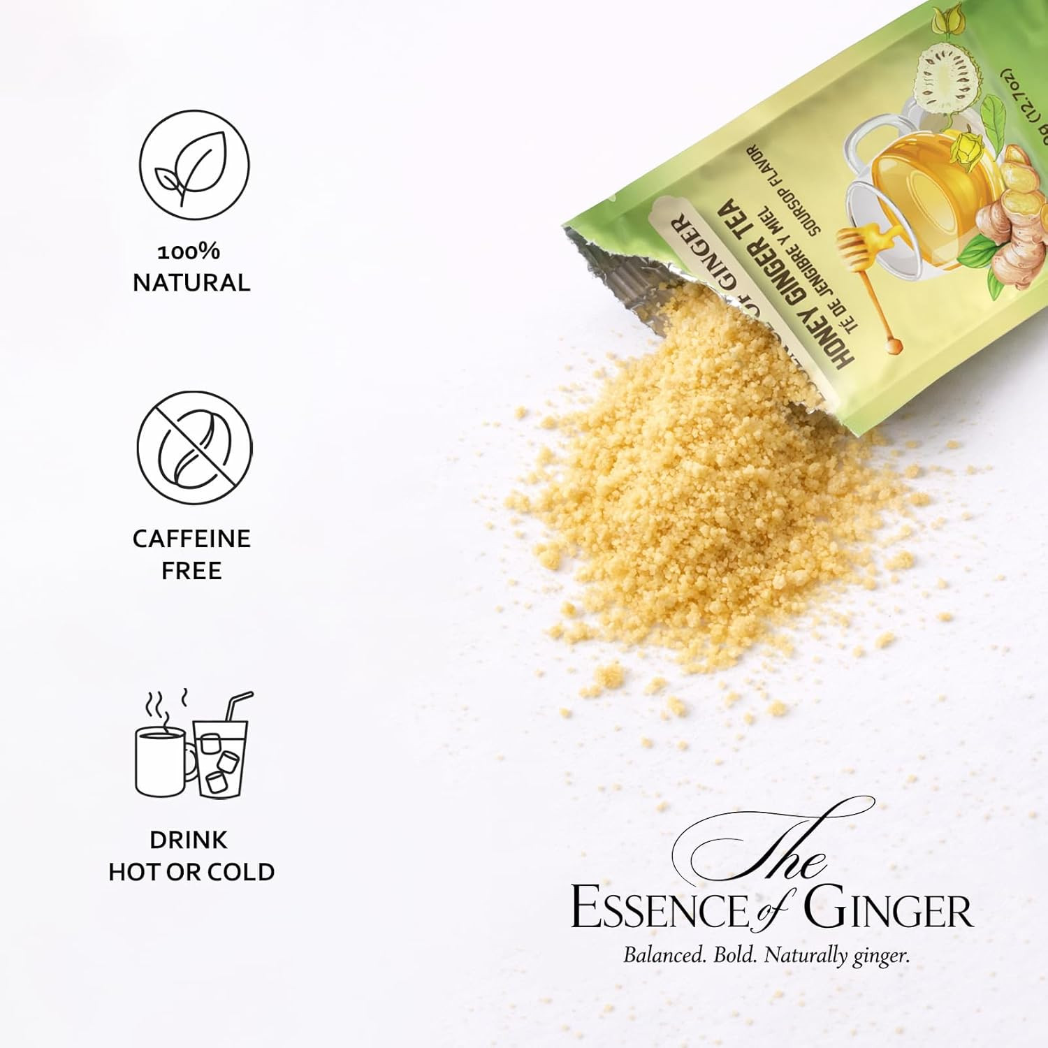 Essence of Ginger Honey Ginger Soursop Herbal Tea 20 Instant Tea Powder Packets