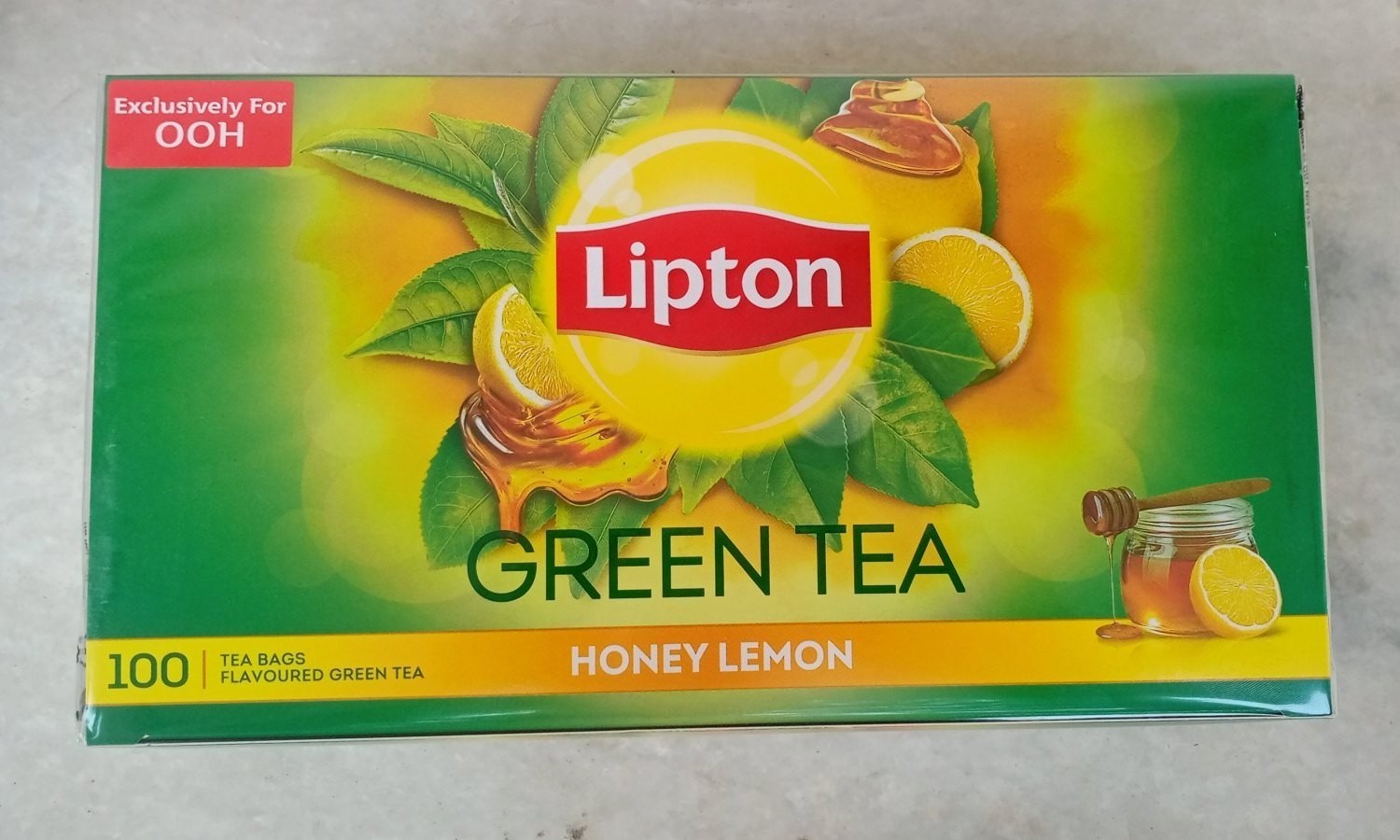 Lipton Honey Lemon Green Tea 100 Bags | Natural Flavour | Zero Calories | Detox