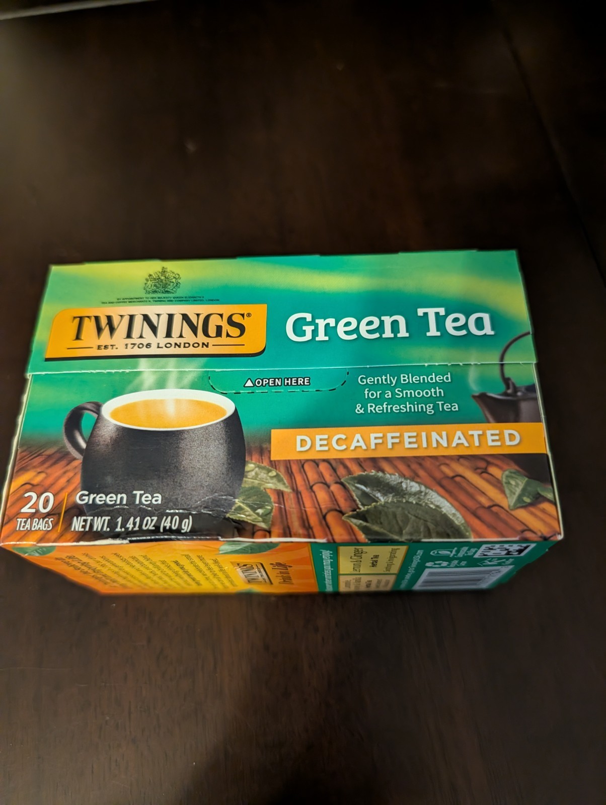 Six Boxes Of Twinings Green Tea Bags. Each Individual Box Has 20 Tea Bags.