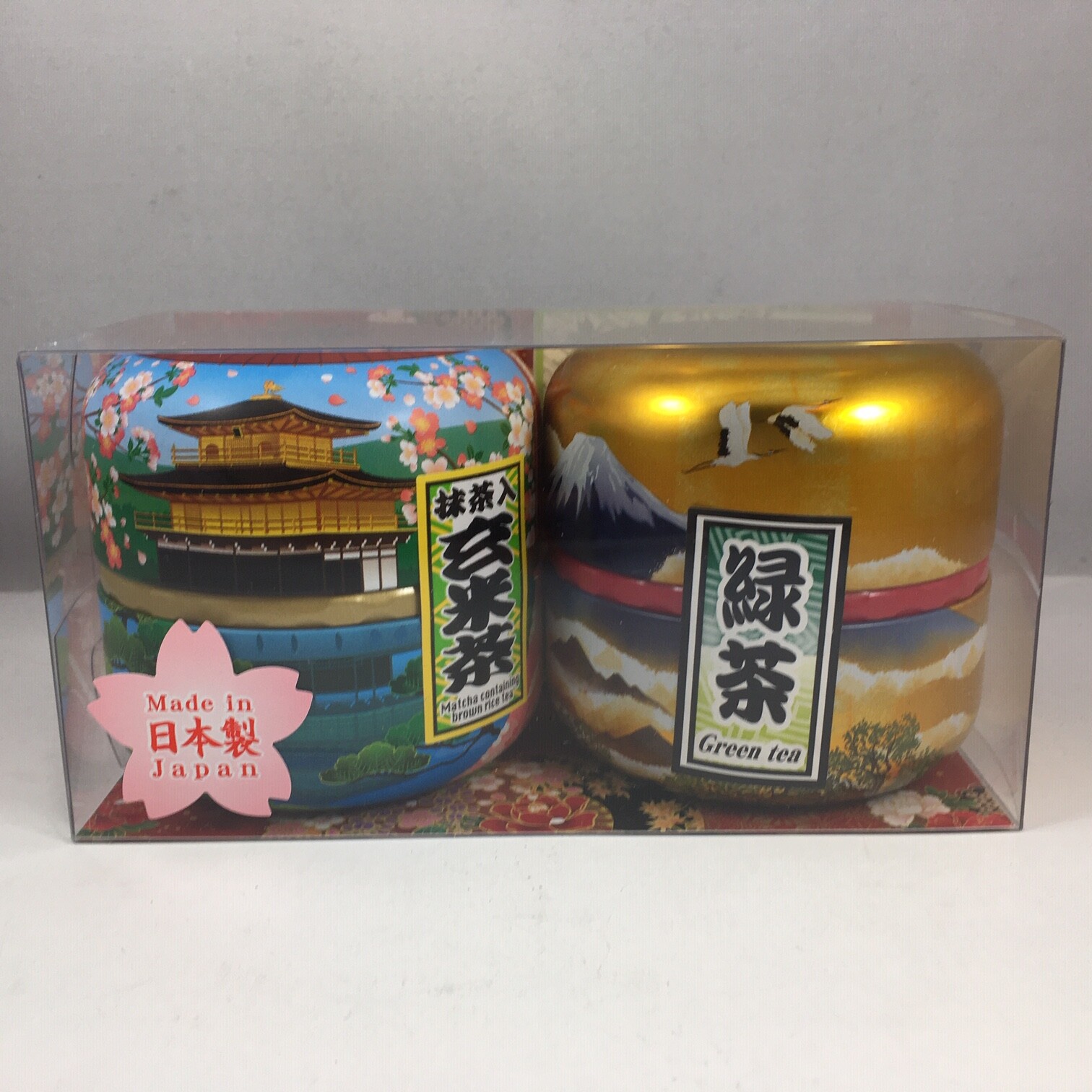 Japanese TA-FU Premium Green Tea & Matcha Genmaicha Canister Gift Set JAPAN MADE