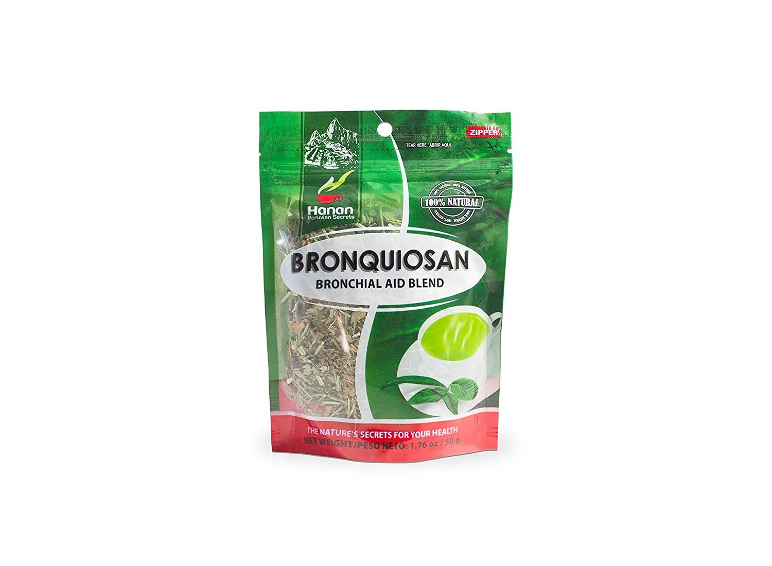 Hanan Peruvian Secrets Bronquiosan Herbal Tea | 100% Natural Bronchial Aid Blend