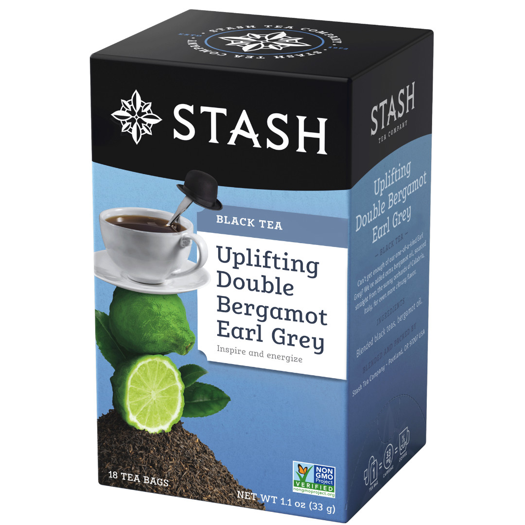 Stash Tea Black Tea – Double Bergamot Earl Grey Tea Bags – 18 Count