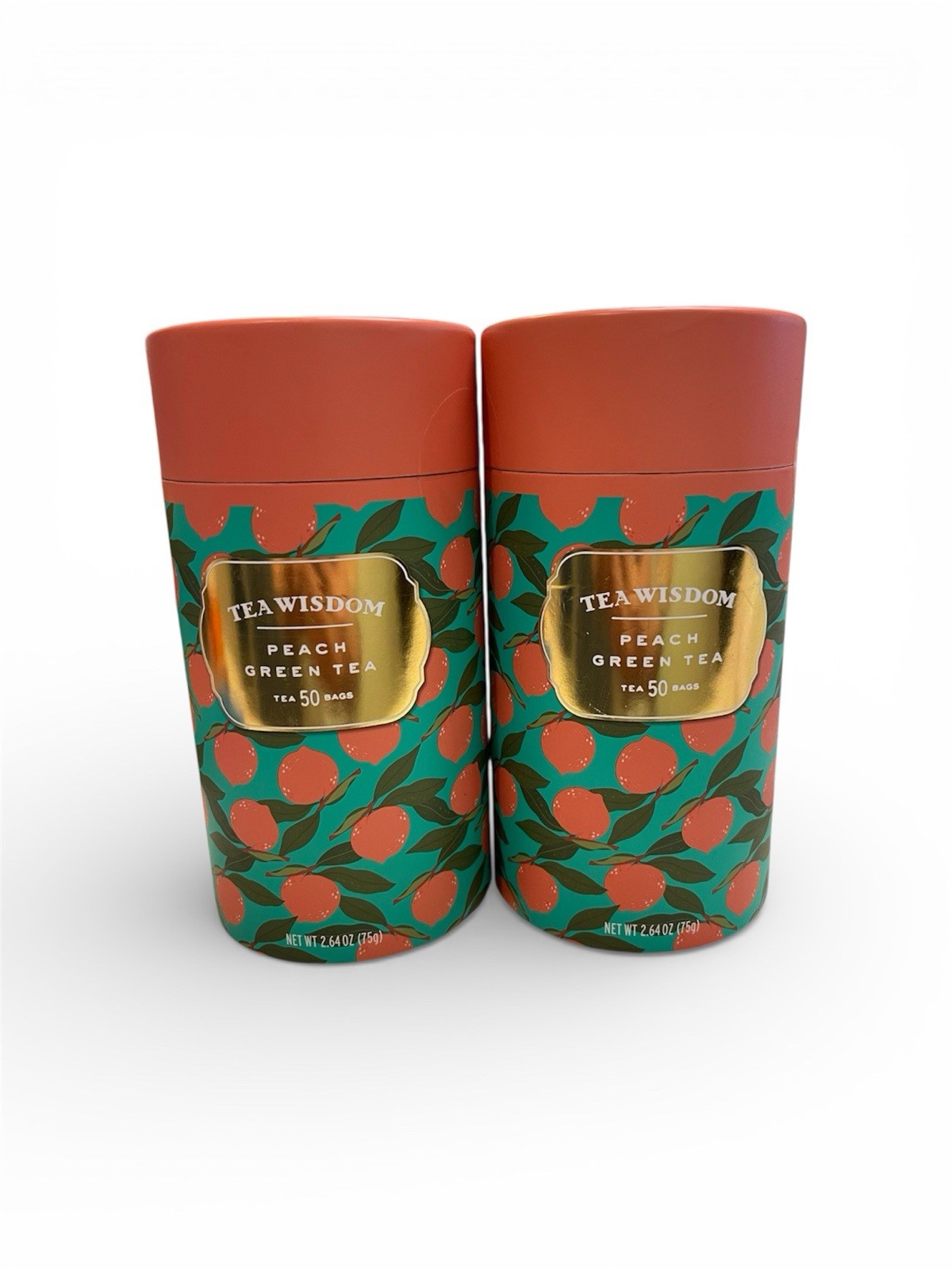 TEA WISDOM | Peach Green Tea | 50 X 2 =100 Tea Bags | Exp 02.2027
