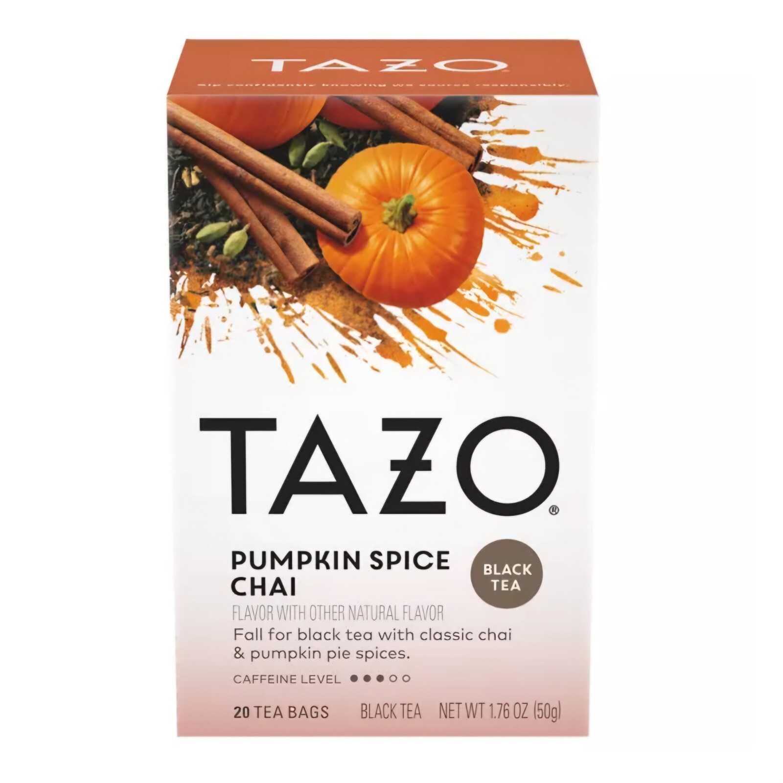 Tazo Pumpkin Spice Chai Black Tea 20 Tea Bags BB 7/25