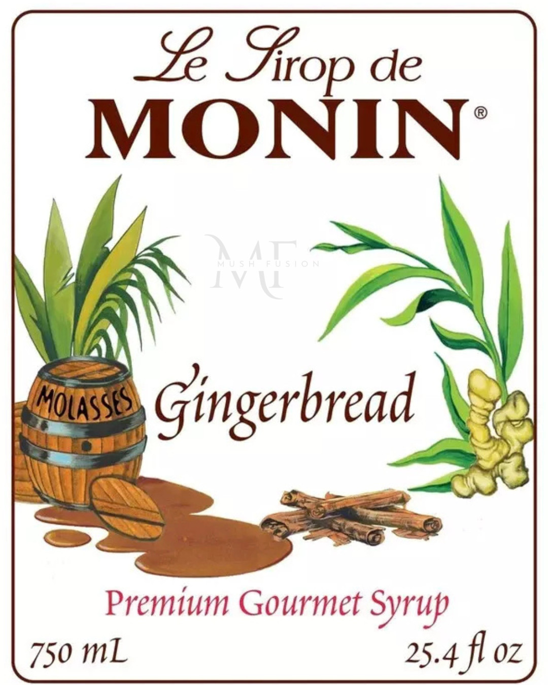 🎄✨ Monin Gingerbread Syrup 750mL – Warm, Sweet Holiday Flavor Boost! ✨🎄