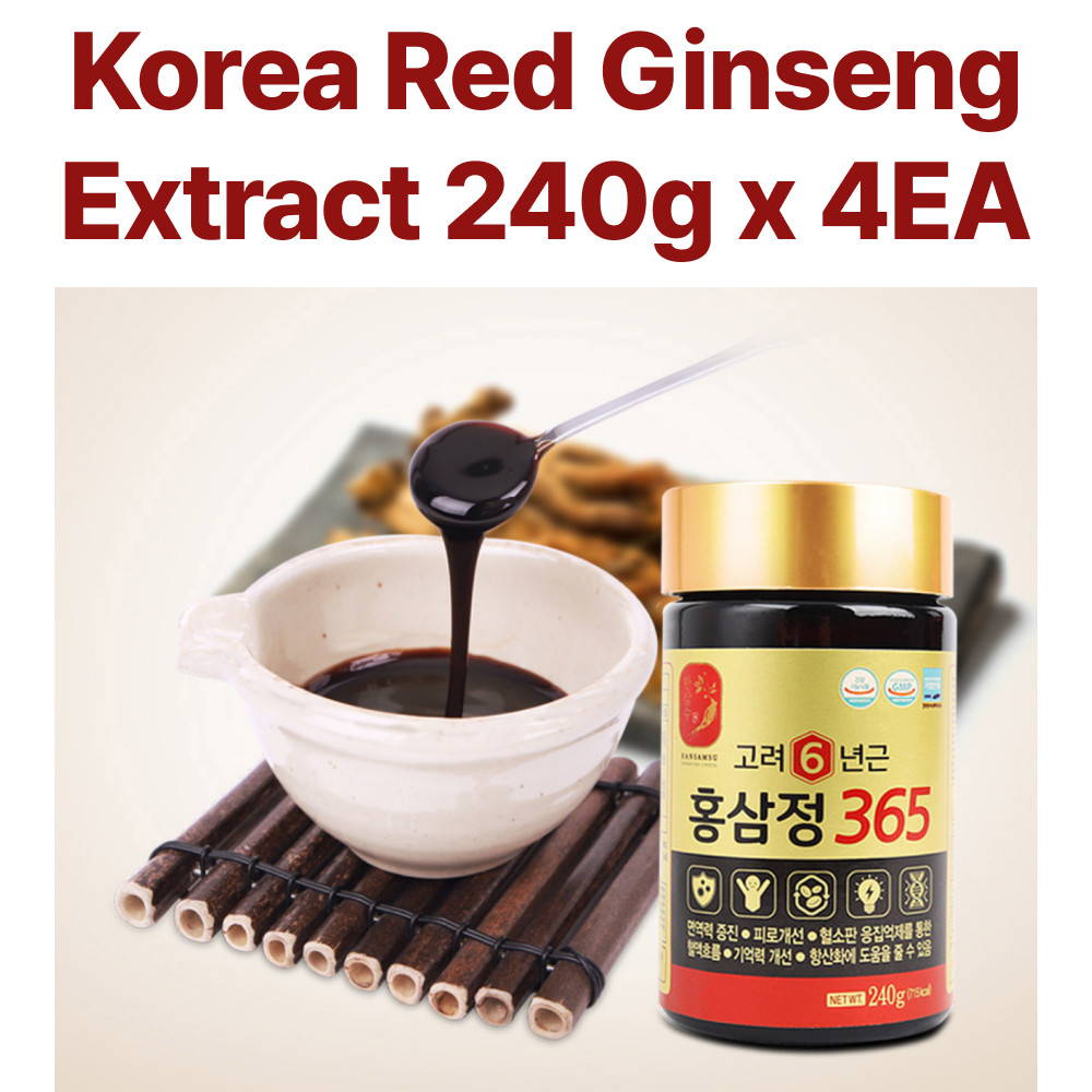 Korean 6 Years Red Ginseng Extract 365, 240g x 4ea Red Ginseng Tea