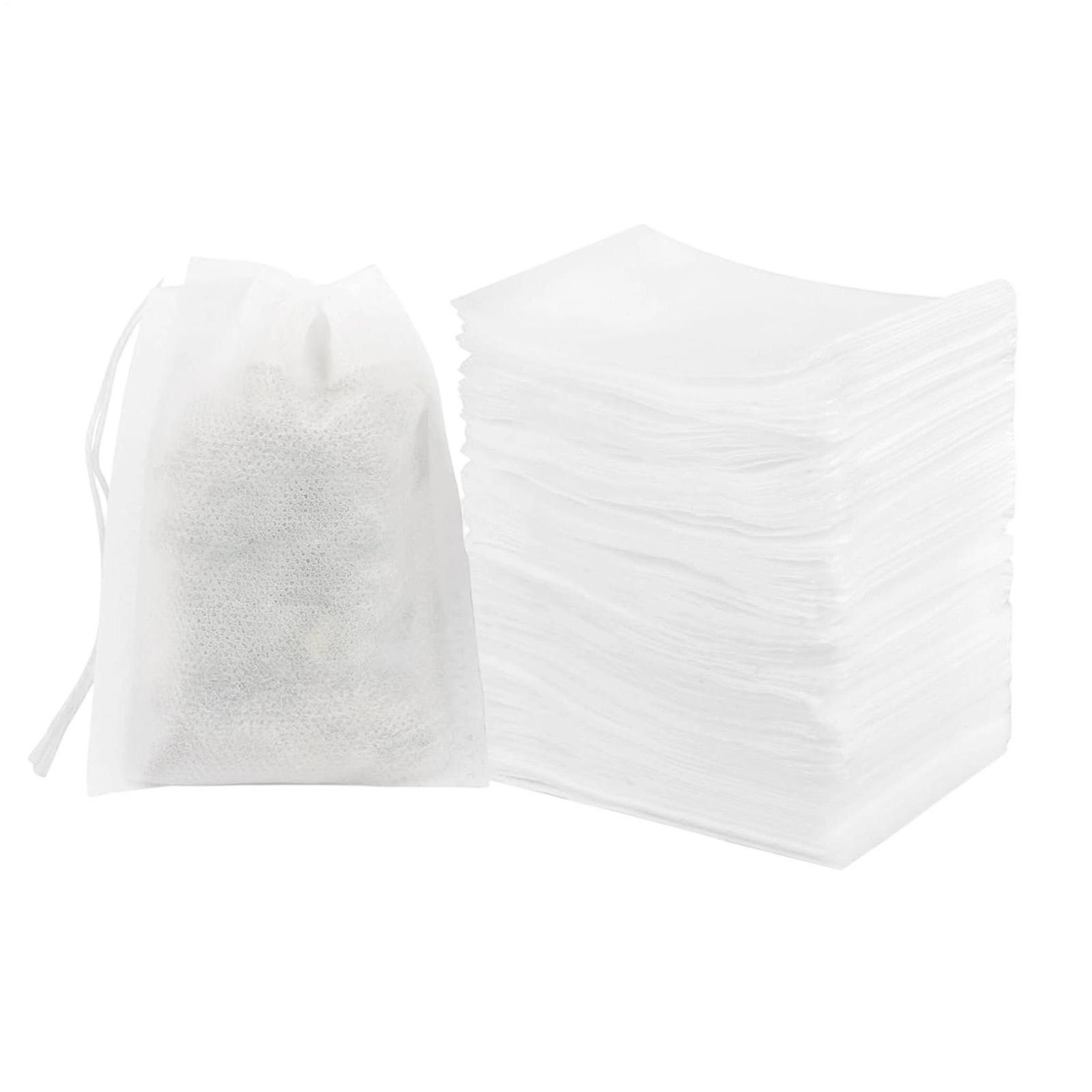 200 Disposable White Non-Woven EMPTY Tea Bags Drawstring Filter Bags For Spices