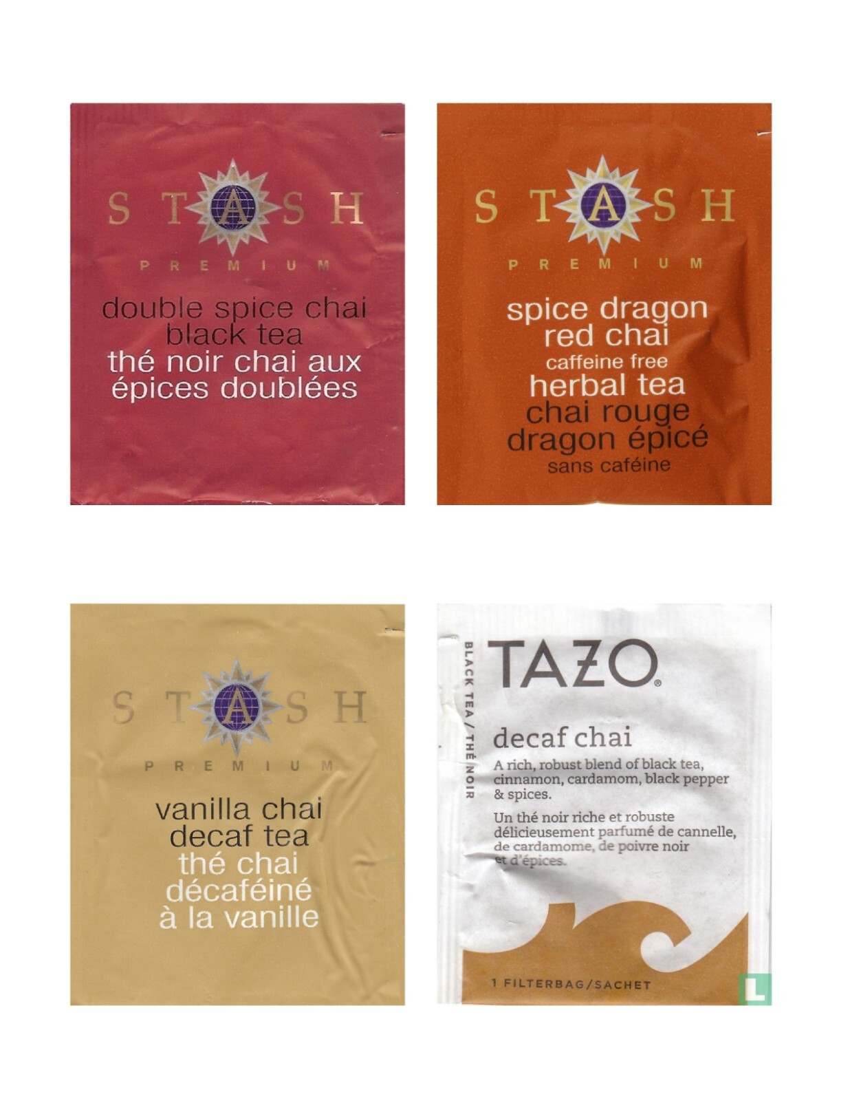 Flavored Chai Tea Bag Sampler Variety Pack – 24 Single-Serve Varieties