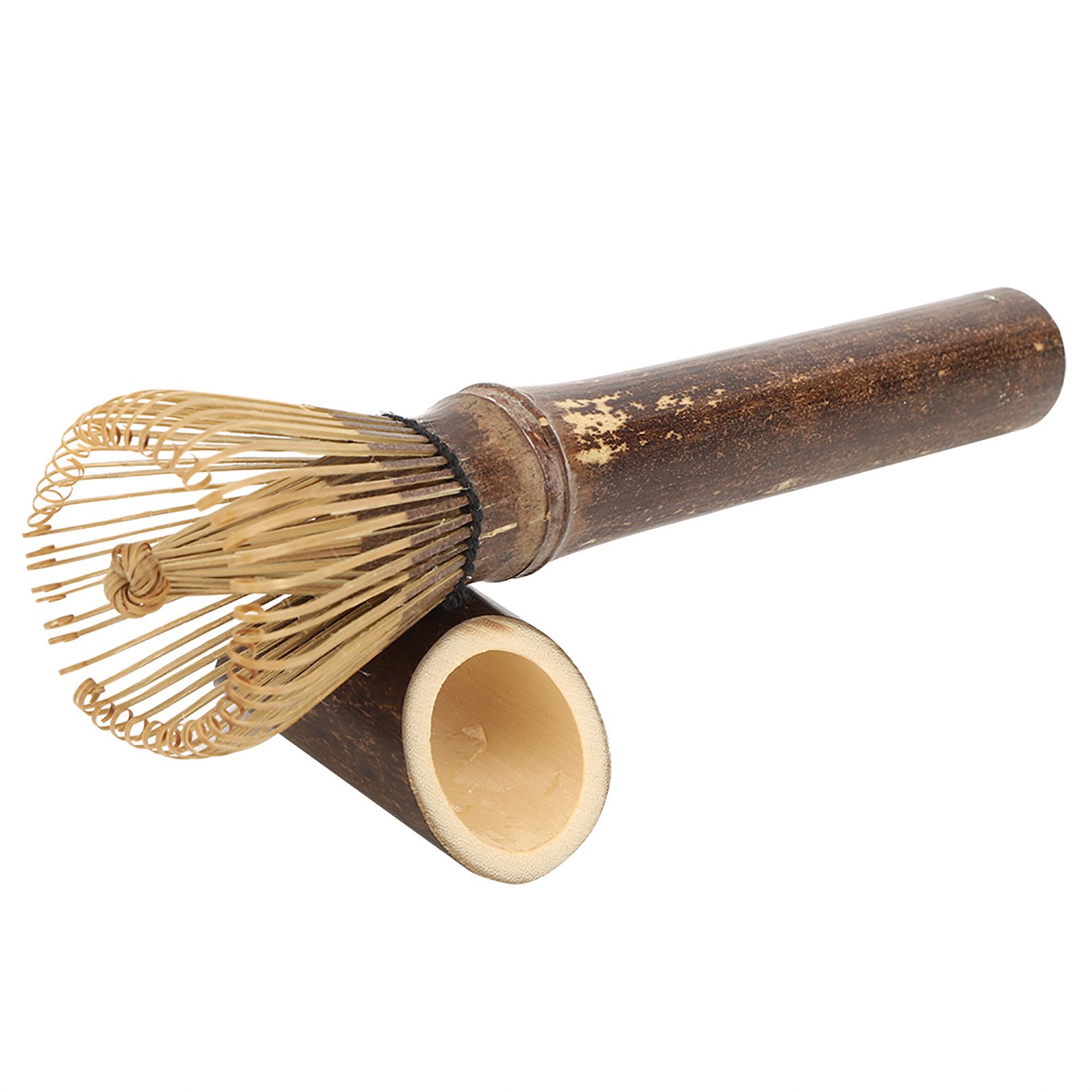 Natural Bamboo Chasen Matcha Green Tea Whisk Long Handle Powder Brush ToolPurple