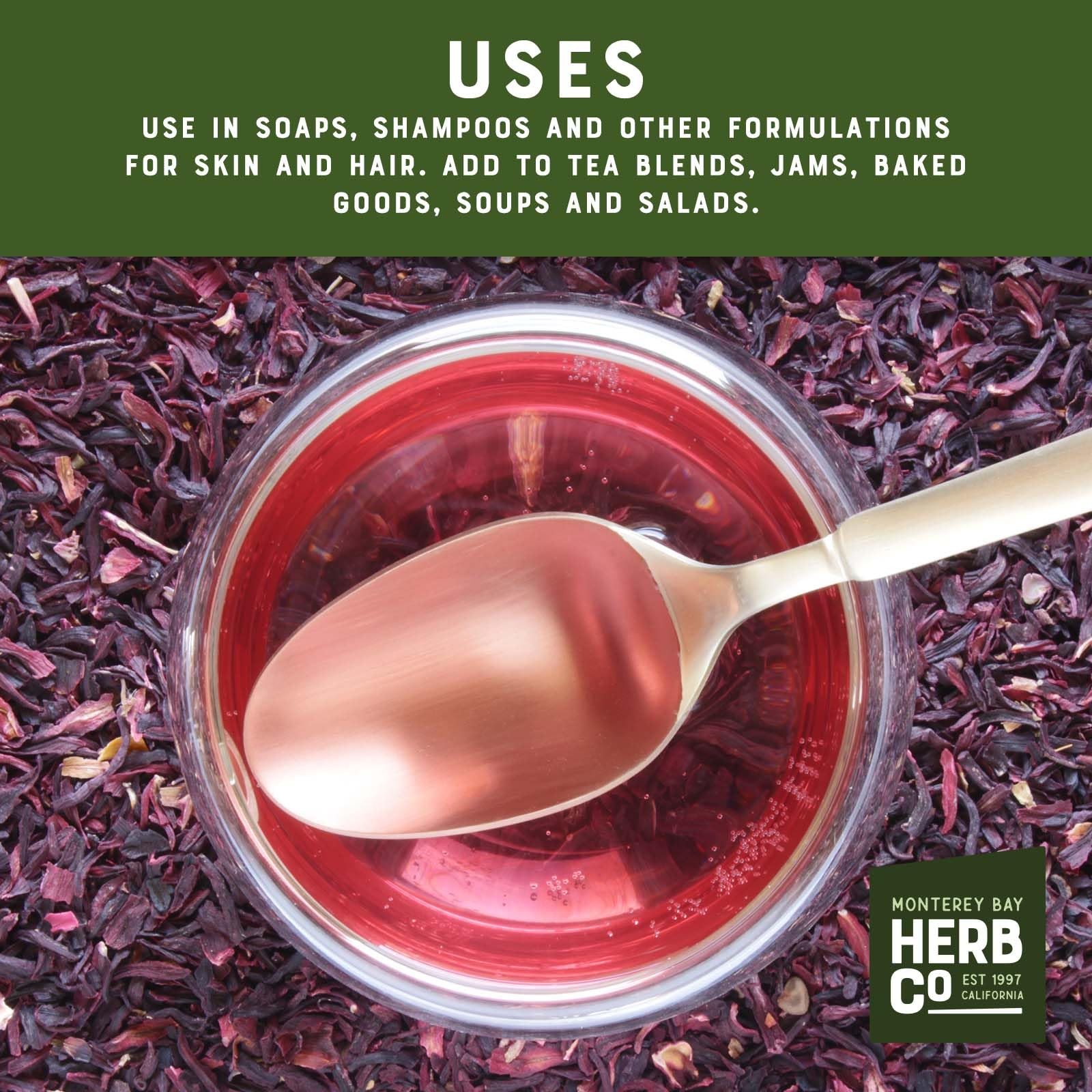 Organic Hibiscus Flower Cut & Sifted, by Herb Co, Hibiscus Sabdariffa, from G…