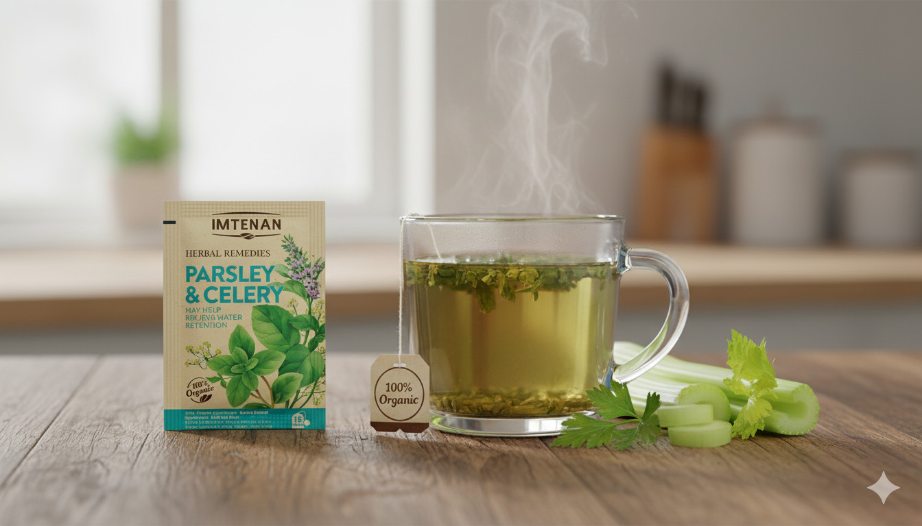 3 Packs Imtenan Organic Parsley and celery herbal Tea 3 X 18 bag