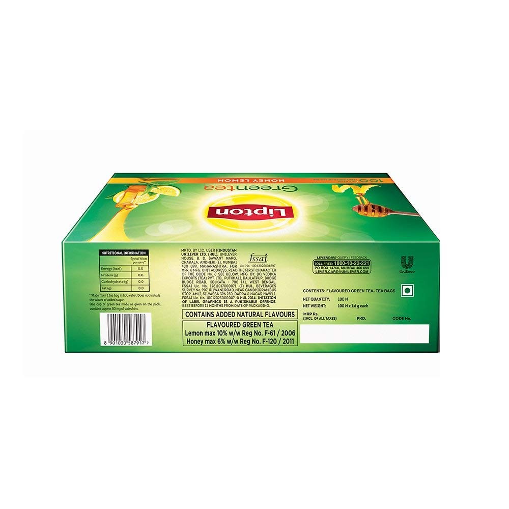 Lipton Green Tea Honey And Lemon – 100 Tea Bags, 300 Grams