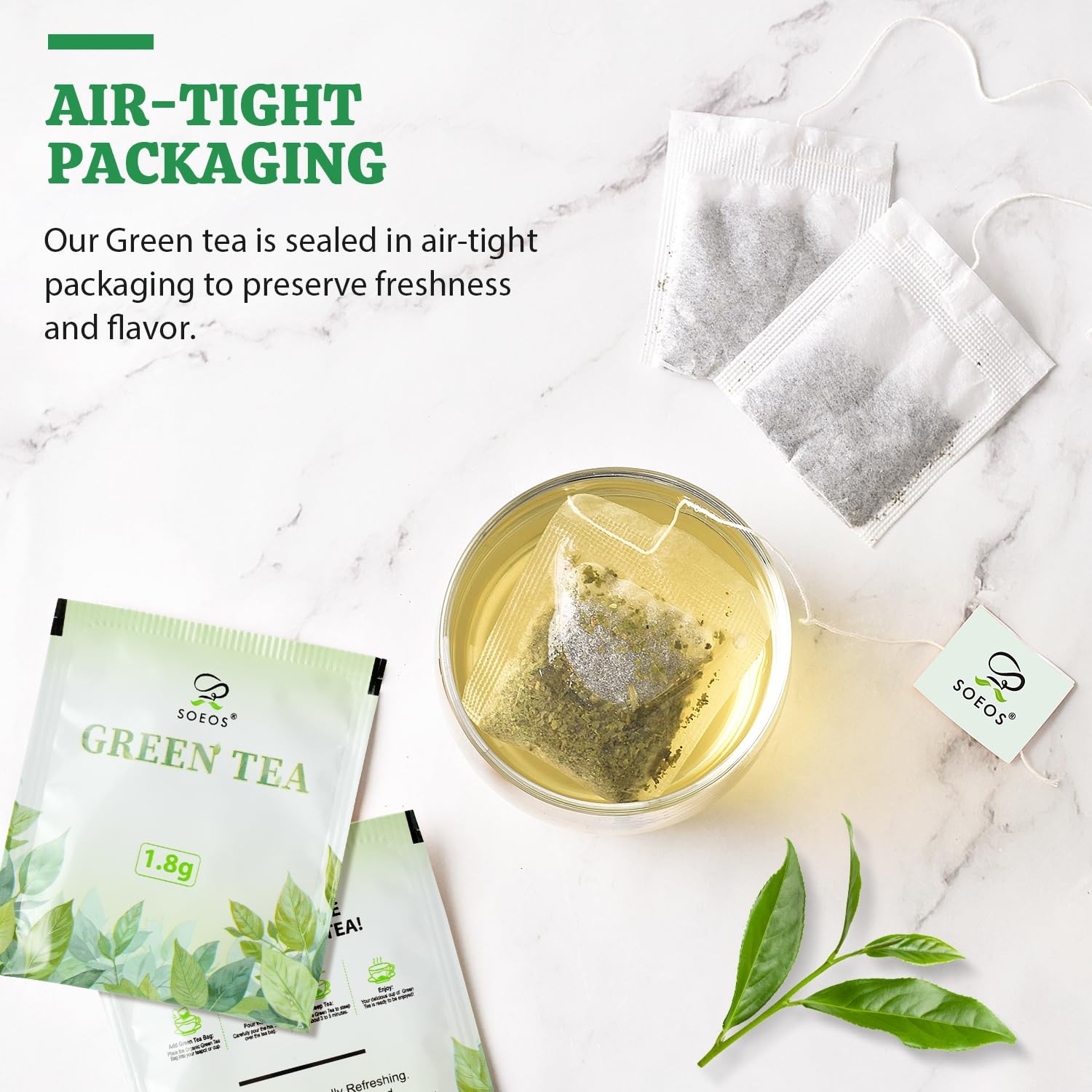 Green Tea, 6.3 oz (180g), 200 Tea Bags, Pack of 2, Refreshing and Fragrant, S…
