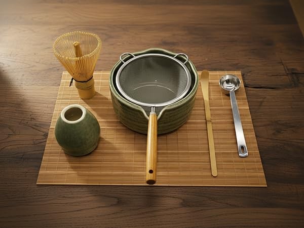 Matcha Whisk Set, 7 Pcs Matcha Kit with Spouted Bowl, Sifter and Whisk Holder…
