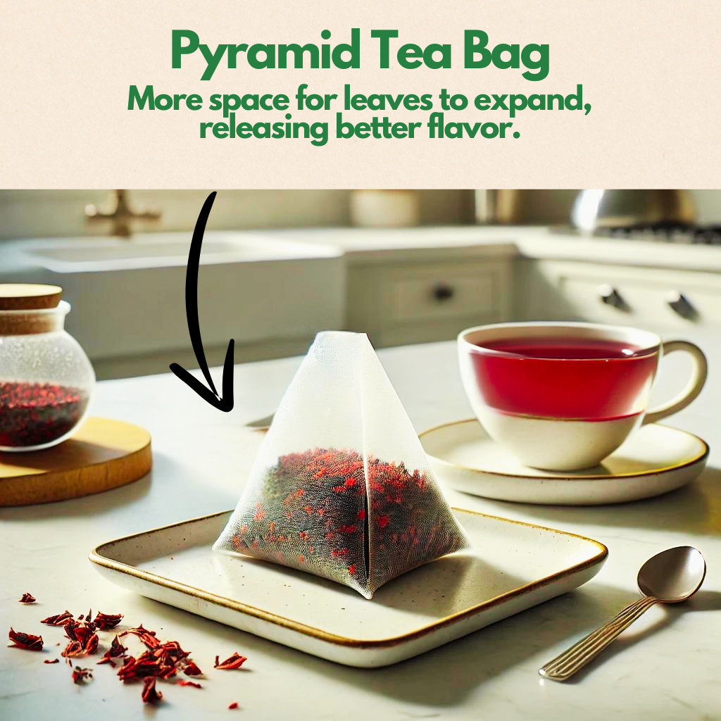 Organic Hibiscus Tea Bags – 100 Count (Plant-Based Pyramid Tea Bags)
