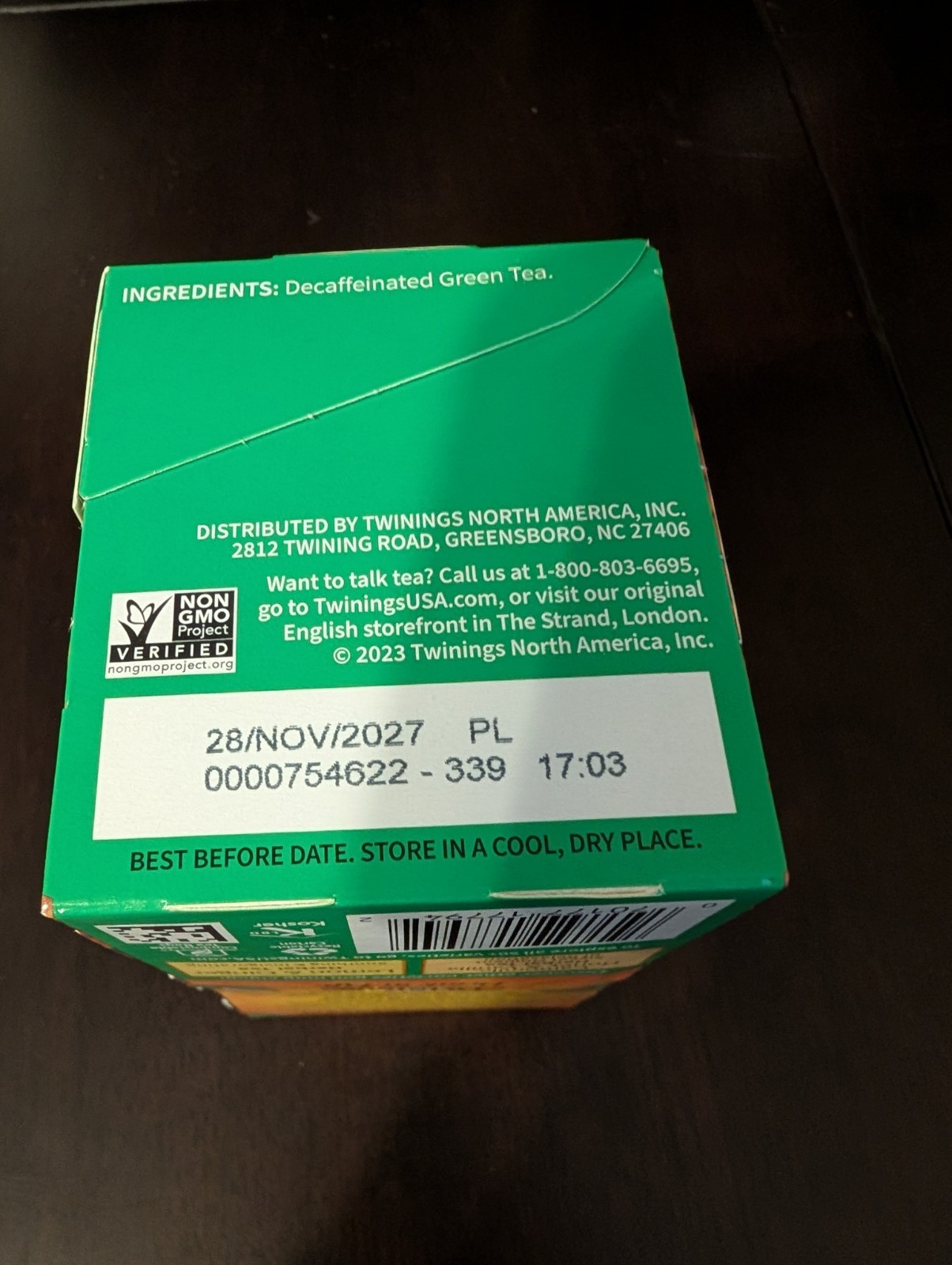 Six Boxes Of Twinings Green Tea Bags. Each Individual Box Has 20 Tea Bags.