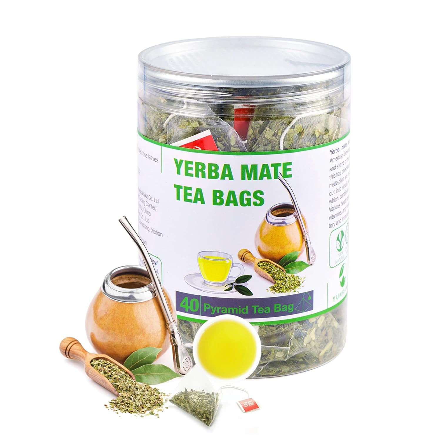 45 Yerba Mate Tea Bag, 3G/Bag, Organic Unsmoked Yerba Mate Loose Leaf Tea Packet