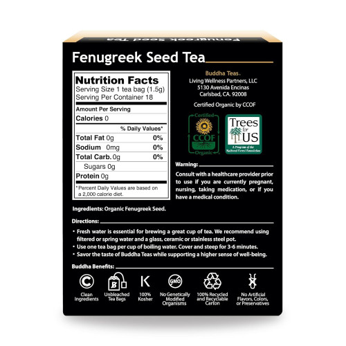 Buddha Teas Fenugreek Seed Tea 18 Tea Bags 4/2028