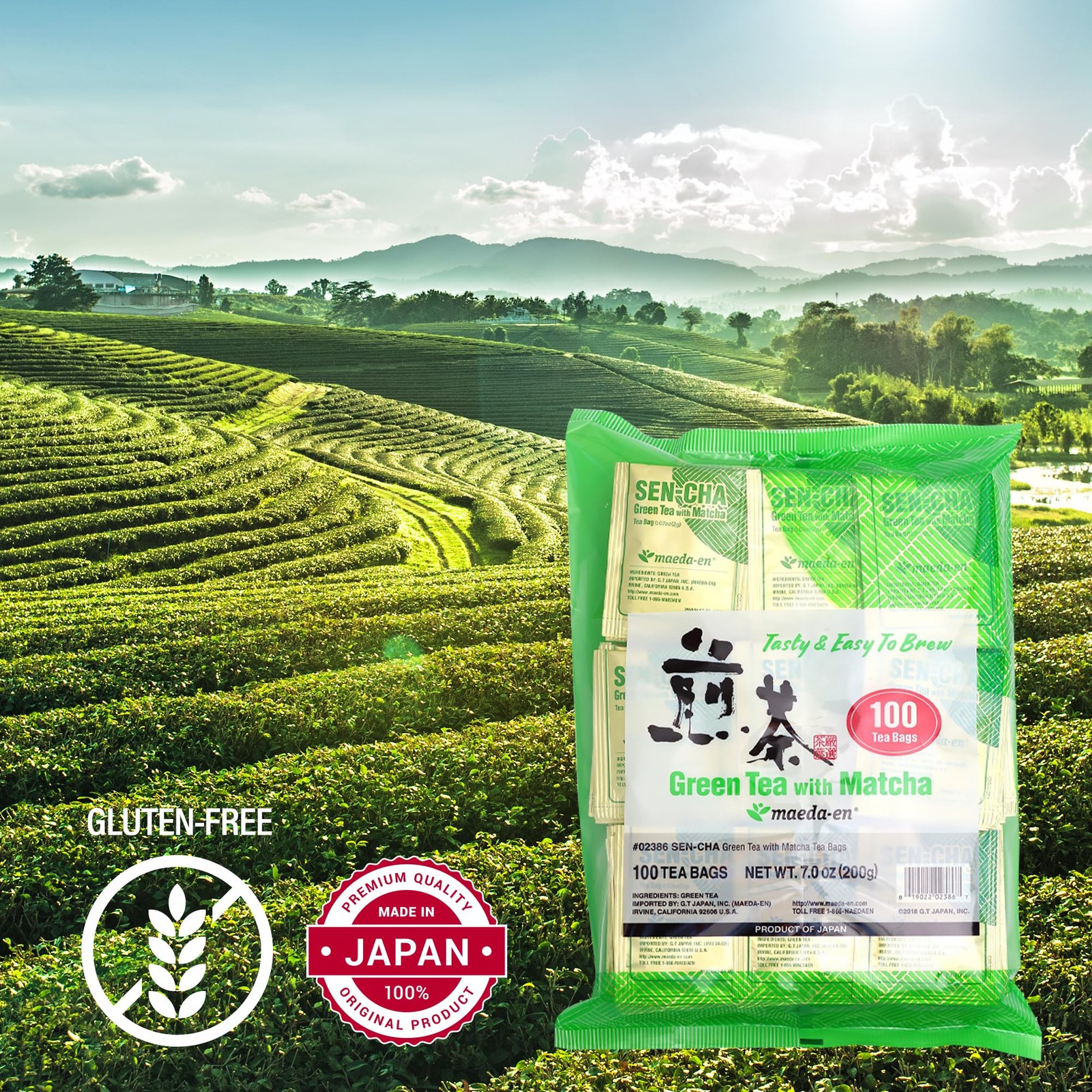 Sen-cha with Matcha Green 100 Tea Bags Powder Japanese Origin Green Tea Leave…