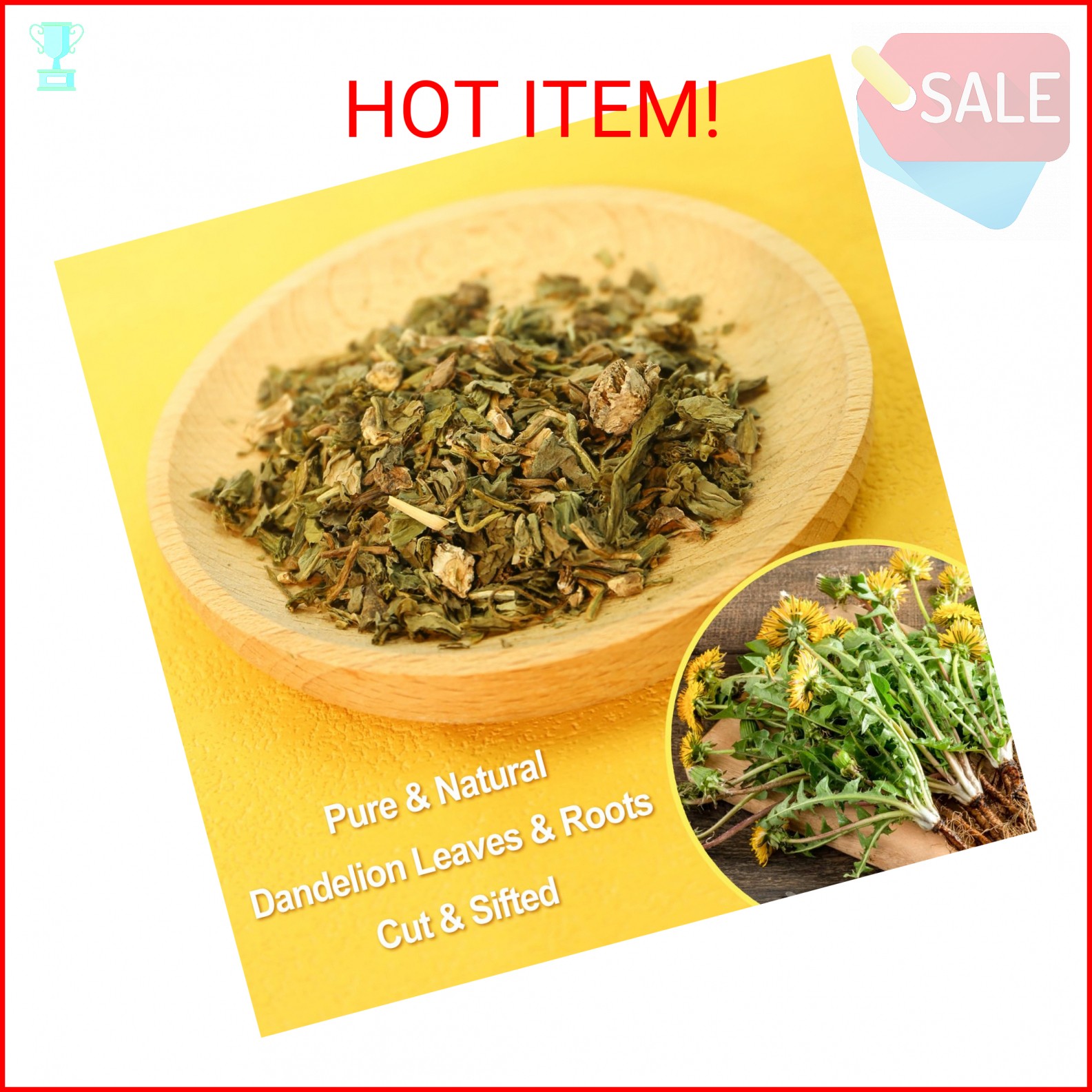 FullChea – Dandelion Leaf & Root Tea Bags, 50 Teabags, 2g/bag – Natural Dandelio
