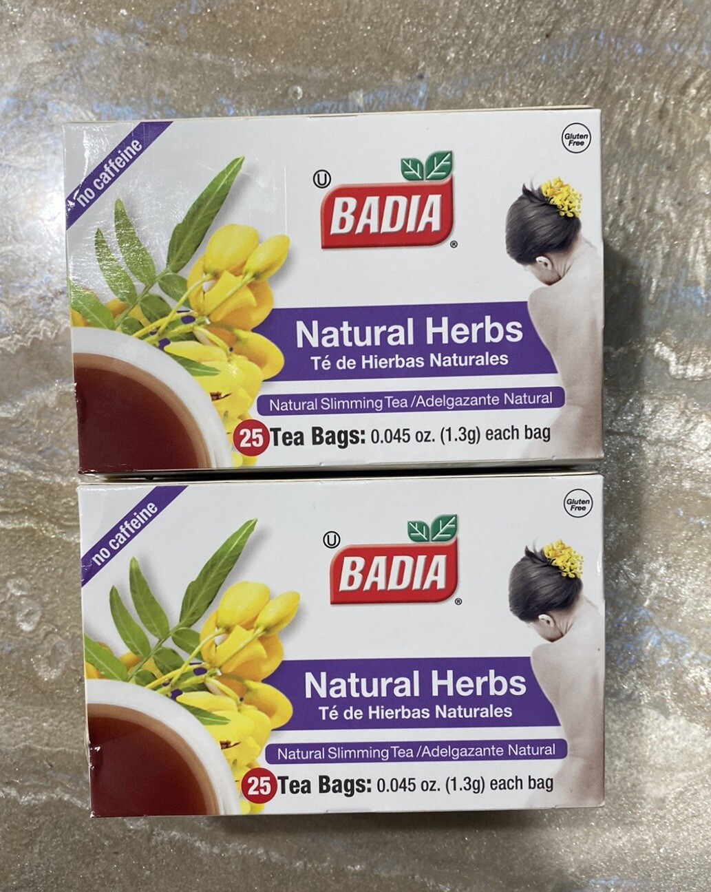 Gluten Free Natural Slimming Tea Herbs 2 Boxes BADIA (50 units)