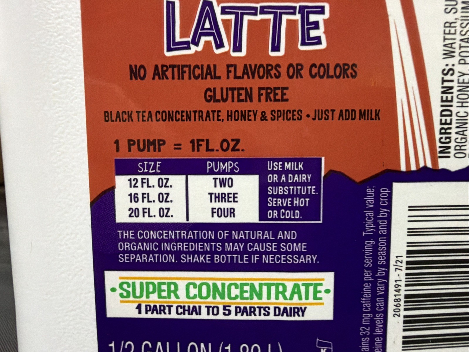 Oregon Chai Extra Spicy Original Chai Tea Latte Concentrate 64 Ounce -May 2027