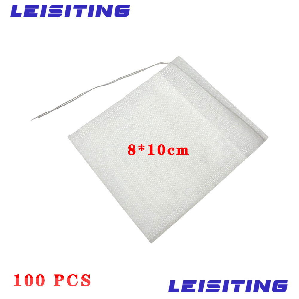 NEW 100 Pcs Non-woven Disposable Filter Empty Teabags Herb Loose Tea Bag 8*10 cm