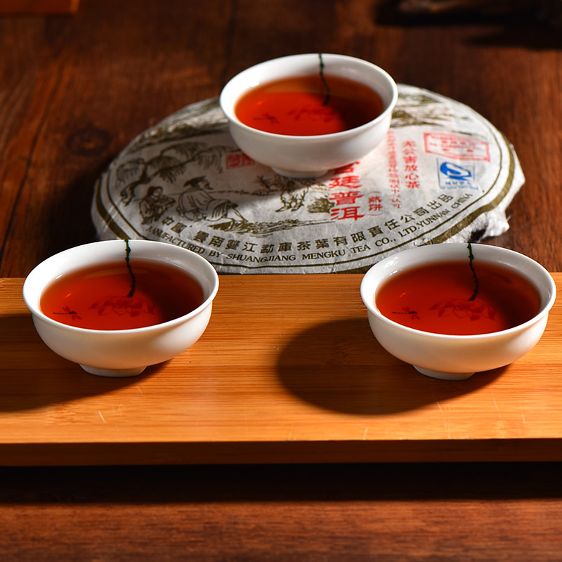 400g Yunnan Mengku Ripe Pu-erh Tea Gong Ting Royal Old Puer Cake Natural